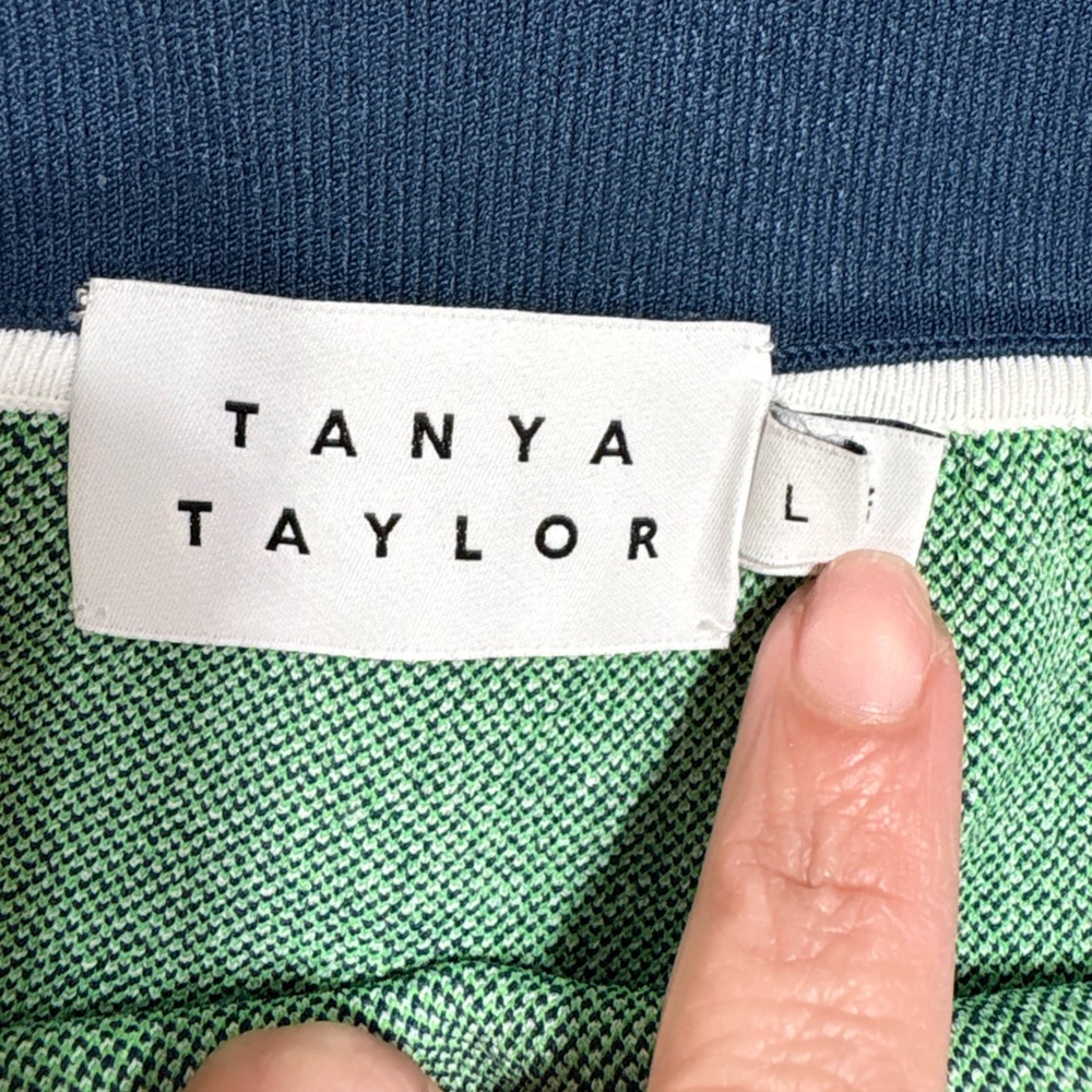 Tanya Taylor Women's Navy-Green-White Floral Knit Straight Mini Skirt Sz L - Picture 8 of 11